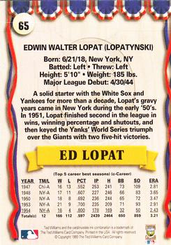 1993 Ted Williams #65 Ed Lopat Back