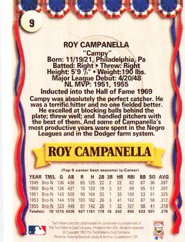 1993 Ted Williams #9 Roy Campanella Back