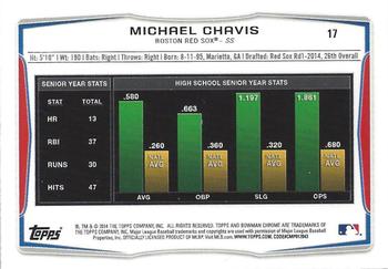 2014 Bowman Chrome Mini - Black Shimmer Refractors #17 Michael Chavis Back