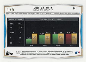 2014 Bowman Chrome Mini - Red Refractors #24 Corey Ray Back