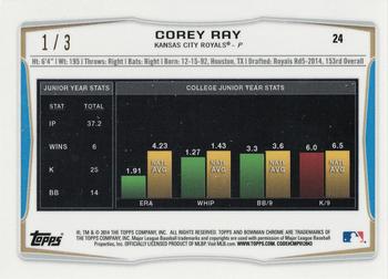 2014 Bowman Chrome Mini - Indigo Refractors #24 Corey Ray Back