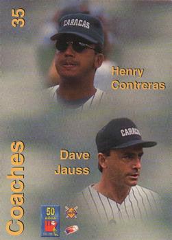 1995-96 Line Up Venezuelan Winter League #35 Flores Bolivar / Henry Contreras / Dave Jauss Back