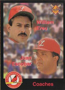 1995-96 Line Up Venezuelan Winter League #190 William Ereu / Juan Escobar / Luis Leal Front