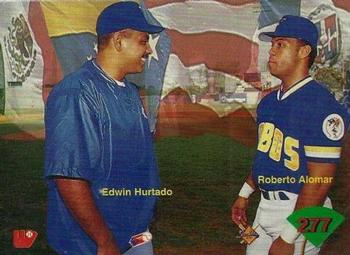 1996-97 Line Up Venezuelan Winter League #277 Edwin Hurtado / Roberto Alomar / Miguel Cairo Back
