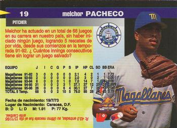 1997-98 Line Up Venezuelan Winter League #19 Melchor Pacheco Back