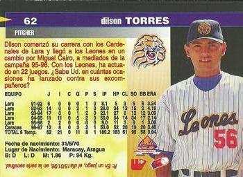 1997-98 Line Up Venezuelan Winter League #62 Dilson Torres Back