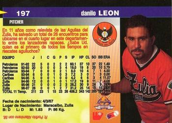 1997-98 Line Up Venezuelan Winter League #197 Danilo Leon Back