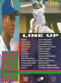 1998-99 Line Up Venezuelan Winter League #310 Edgardo Alfonzo Back