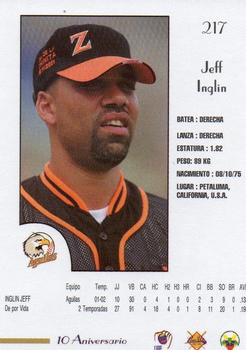 2002-03 Line Up Venezuelan Winter League #217 Jeff Inglin Back