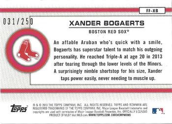 2013 Bowman Draft Picks & Prospects - Future of the Franchise Blue #FF-XB Xander Bogaerts Back