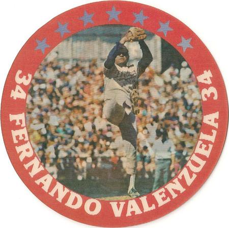 1987 Sportflics - Superstar Discs #6 Fernando Valenzuela Front