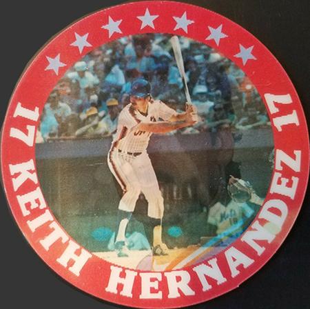 1987 Sportflics - Superstar Discs #13 Keith Hernandez Front