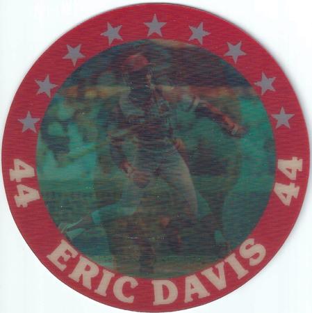 1987 Sportflics - Superstar Discs #18 Eric Davis Front