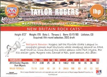 2014 Grandstand Eastern League All-Stars Eastern Squad #NNO Taylor Rogers Back