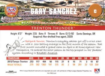 2014 Grandstand Eastern League All-Stars Eastern Squad #NNO Gary Sanchez Back