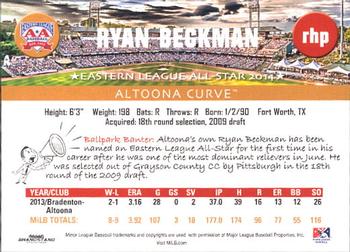 2014 Grandstand Eastern League All-Stars Western Squad #3 Ryan Beckman Back