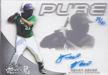 2014 Leaf Trinity - Perfect Game Pure Autographs Charcoal #PGP-DD1 Devin Davis Front