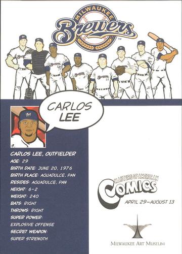 2006 Milwaukee Art Museum Milwaukee Brewers #NNO Carlos Lee Back