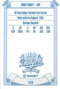 1990 Target Dodgers #112 Andy Carey Back