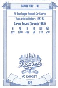 1990 Target Dodgers #329 Danny Heep Back