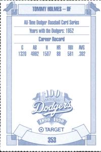 1990 Target Dodgers #353 Tommy Holmes Back