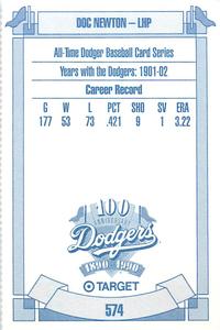 1990 Target Dodgers #574 Doc Newton Back