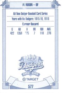 1990 Target Dodgers #577 Al Nixon Back
