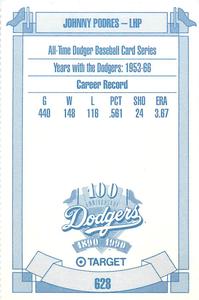 1990 Target Dodgers #628 Johnny Podres Back