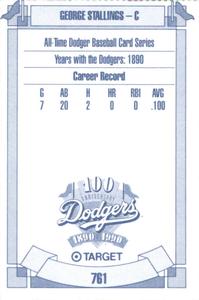 1990 Target Dodgers #761 George Stallings Back