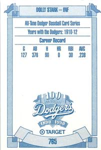 1990 Target Dodgers #765 Dolly Stark Back