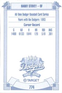 1990 Target Dodgers #774 Harry Stovey Back