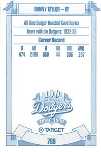 1990 Target Dodgers #789 Danny Taylor Back