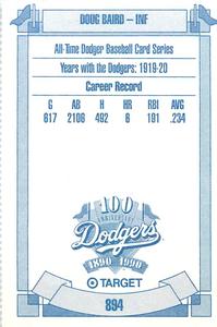 1990 Target Dodgers #894 H.D. Baird Back