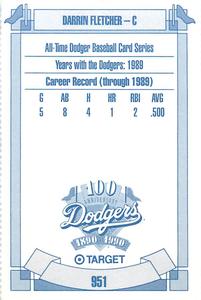 1990 Target Dodgers #951 Darrin Fletcher Back