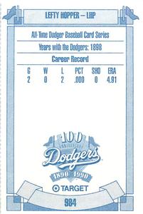 1990 Target Dodgers #984 Lefty Hopper Back