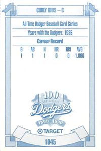 1990 Target Dodgers #1045 Curly Onis Back