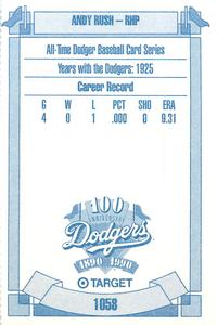 1990 Target Dodgers #1058 Andy Rush Back