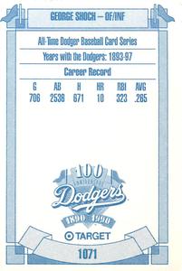1990 Target Dodgers #1071 George Shoch Back