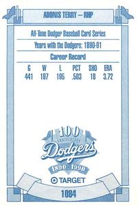 1990 Target Dodgers #1084 Adonis Terry Back