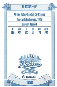 1990 Target Dodgers #1088 Ty Tyson Back
