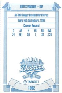 1990 Target Dodgers #1092 Butts Wagner Back