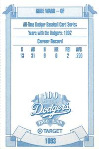 1990 Target Dodgers #1093 Rube Ward Back