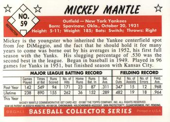 1997 Topps - Mickey Mantle Commemorative Reprints Finest Refractor #22 Mickey Mantle Back