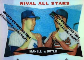 1997 Topps - Mickey Mantle Commemorative Reprints Finest Refractor #28 Rival All Stars (Mickey Mantle / Ken Boyer) Front