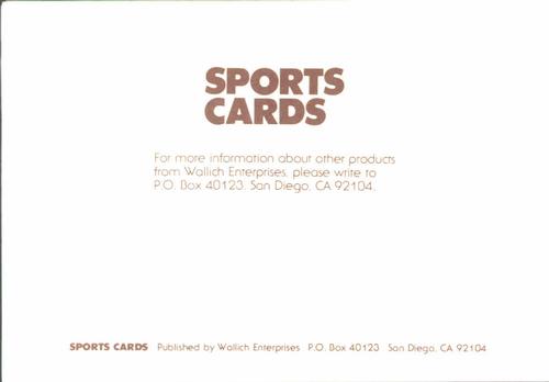 1985 Wallich Enterprises San Diego Padres Postcards #NNO San Diego Padres Collage Back