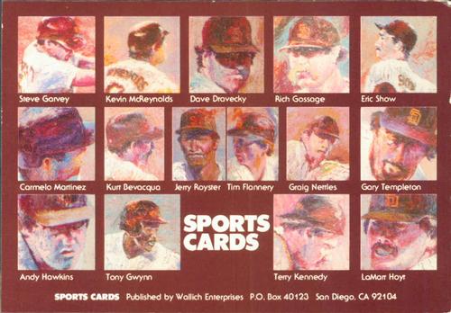 1985 Wallich Enterprises San Diego Padres Postcards #NNO San Diego Padres Collage Front