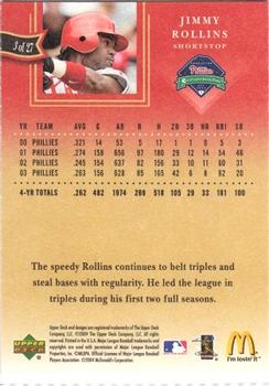 2004 Upper Deck McDonald's Philadelphia Phillies #3 Jimmy Rollins Back