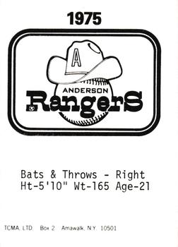1975 TCMA Anderson Rangers #NNO Tim Brookens Back