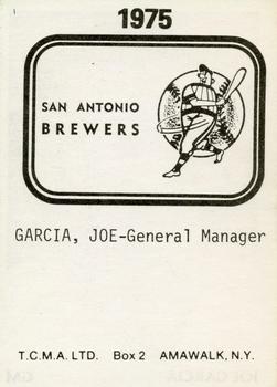 1975 TCMA San Antonio Brewers #NNO Joe Garcia Back