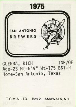 1975 TCMA San Antonio Brewers #NNO Rich Guerra Back